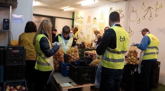 Sort out donated food for people in need in November