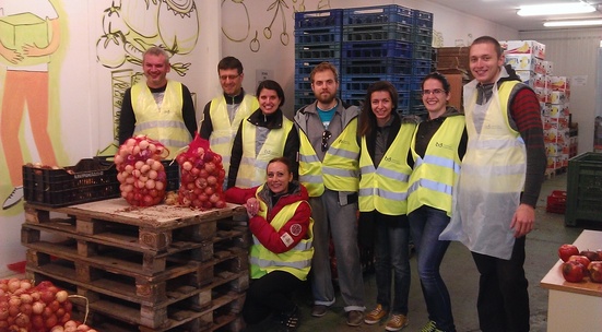 Sort out donated food for people in need in December